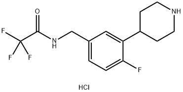2,2,2-trifluoro-N-(4-fluoro-3-(piperidin-4-yl)benzyl)acetamide 구조식 이미지
