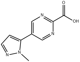 5-(1-methyl-1H-pyrazol-5-yl)-2-Pyrimidinecarboxylic acid Structure