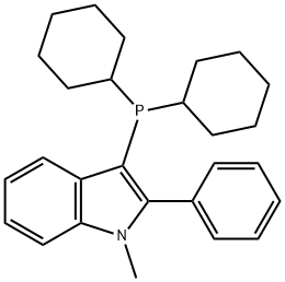 3-(dicyclohexylphosphino)-1-methyl-2-phenyl-1H-indole 구조식 이미지