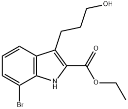 ethyl 7-bromo-3-(3-hydroxypropyl)-1H-indole-2-carboxylate 구조식 이미지