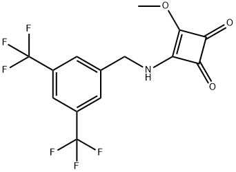 3-((3,5-bis(trifluoromethyl)benzyl)amino)-4-methoxycyclobut-3-ene-1,2-dione 구조식 이미지