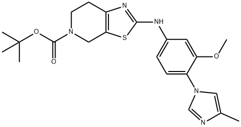 tert-Butyl 2-((3-methoxy-4-(4-methyl-1H-imidazol-1-yl)phenyl)amino)-6,7-dihydrothiazolo[5,4-c]pyridine-5(4H)-carboxylate Structure