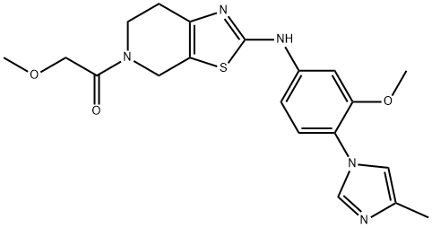 2-Methoxy-1-(2-((3-methoxy-4-(4-methyl-1H-imidazol-1-yl)phenyl)amino)-6,7-dihydrothiazolo[5,4-c]pyridin-5(4H)-yl)ethanone Structure