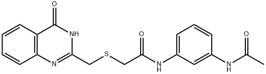 N-[3-(acetylamino)phenyl]-2-{[(4-hydroxyquinazolin-2-yl)methyl]sulfanyl}acetamide Structure