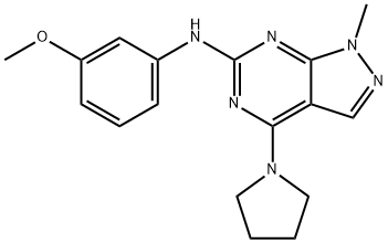 N-(3-methoxyphenyl)-1-methyl-4-(pyrrolidin-1-yl)-1H-pyrazolo[3,4-d]pyrimidin-6-amine Structure