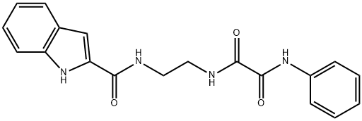 N-{2-[(1H-indol-2-ylcarbonyl)amino]ethyl}-N'-phenylethanediamide 구조식 이미지