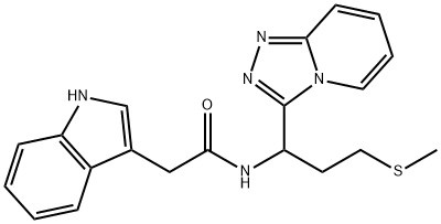 2-(1H-indol-3-yl)-N-[3-(methylsulfanyl)-1-([1,2,4]triazolo[4,3-a]pyridin-3-yl)propyl]acetamide 구조식 이미지