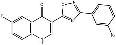 3-(3-(3-bromophenyl)-1,2,4-oxadiazol-5-yl)-6-fluoroquinolin-4(1H)-one 구조식 이미지
