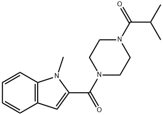 2-methyl-1-{4-[(1-methyl-1H-indol-2-yl)carbonyl]piperazin-1-yl}propan-1-one 구조식 이미지