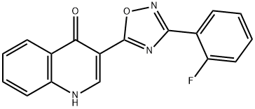 3-(3-(2-fluorophenyl)-1,2,4-oxadiazol-5-yl)quinolin-4(1H)-one 구조식 이미지