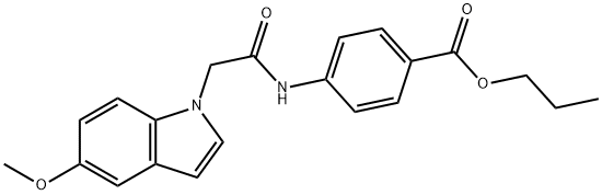 propyl 4-{[(5-methoxy-1H-indol-1-yl)acetyl]amino}benzoate 구조식 이미지