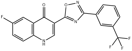 6-fluoro-3-(3-(3-(trifluoromethyl)phenyl)-1,2,4-oxadiazol-5-yl)quinolin-4(1H)-one 구조식 이미지