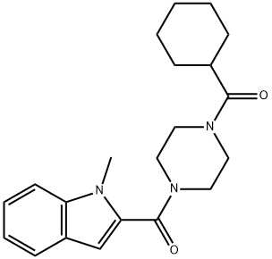 cyclohexyl{4-[(1-methyl-1H-indol-2-yl)carbonyl]piperazin-1-yl}methanone Structure