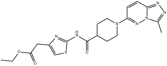 ethyl [(2E)-2-({[1-(3-methyl[1,2,4]triazolo[4,3-b]pyridazin-6-yl)piperidin-4-yl]carbonyl}imino)-2,3-dihydro-1,3-thiazol-4-yl]acetate 구조식 이미지