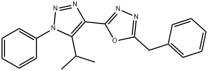 2-benzyl-5-[1-phenyl-5-(propan-2-yl)-1H-1,2,3-triazol-4-yl]-1,3,4-oxadiazole 구조식 이미지