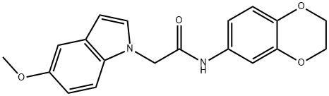 N-(2,3-dihydro-1,4-benzodioxin-6-yl)-2-(5-methoxy-1H-indol-1-yl)acetamide Structure