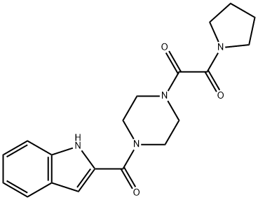 1-[4-(1H-indol-2-ylcarbonyl)piperazin-1-yl]-2-(pyrrolidin-1-yl)ethane-1,2-dione Structure