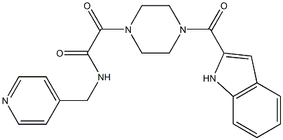 2-[4-(1H-indol-2-ylcarbonyl)piperazin-1-yl]-2-oxo-N-(pyridin-4-ylmethyl)acetamide 구조식 이미지