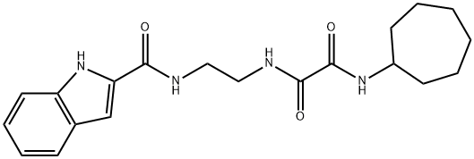 N-cycloheptyl-N'-{2-[(1H-indol-2-ylcarbonyl)amino]ethyl}ethanediamide Structure