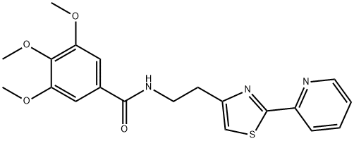 3,4,5-trimethoxy-N-{2-[2-(pyridin-2-yl)-1,3-thiazol-4-yl]ethyl}benzamide 구조식 이미지