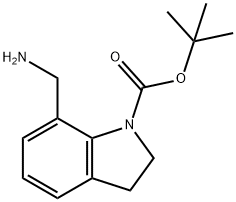 7-Aminomethyl-2,3-dihydro-indole-1-carboxylic acid tert-butyl ester Structure