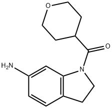 (6-Aminoindolin-1-yl)(tetrahydro-2H-pyran-4-yl)methanone Structure