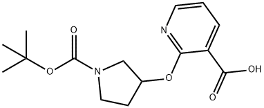 2-(1-tert-부톡시카르보닐-피롤리딘-3-일옥시)-니코틴산 구조식 이미지