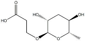 3-(((2R,3R,5R,6S)-3,5-dihydroxy-6-methyltetrahydro-2H-pyran-2-yl)oxy)propanoic acid Structure