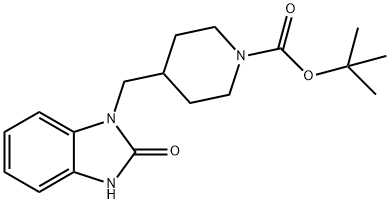 4-[(2,3-dihydro-2-oxo-1H-benzimidazol-1-yl)methyl]-1-Piperidinecarboxylic acid  1,1-dimethylethyl ester 구조식 이미지