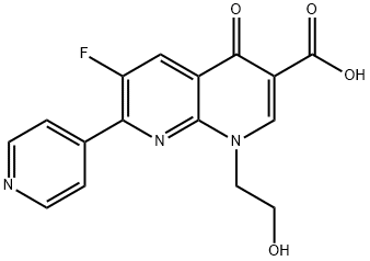 6-Fluoro-1-(2-hydroxyethyl)-4-oxo-7-(pyridin-4-yl)-1,4-dihydro-1,8-naphthyridine-3-carboxylic acid Structure