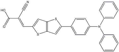 2-Cyano-3-[5-(4-diphenylamino-phenyl)-thieno[3,2-b]thiophen-2-yl]-acrylic acid 구조식 이미지