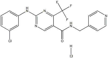 2-[(3-chlorophenyl)amino]-N-(4-pyridinylmethyl)-4-(trifluoromethyl)-5-Pyrimidinecarboxamide hydrochloride 구조식 이미지
