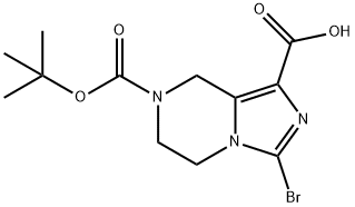 3-bromo-7-(tert-butoxycarbonyl)-5,6,7,8-tetrahydroimidazo[1,5-a]pyrazine-1-carboxylic acid 구조식 이미지