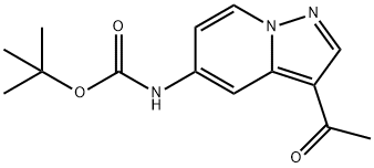 tert-butyl 3-acetylpyrazolo[1 ,5-a]pyridin-5- ylcarbamate 구조식 이미지