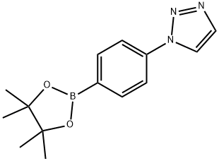 1-(4-(4,4,5,5-tetramethyl-1,3,2-dioxaborolan-2-yl)phenyl)-1H-1,2,3-triazole 구조식 이미지