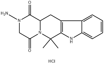 2-amino-6,6-dimethyl-2,3,12,12a-tetrahydropyrazino[1',2':1,6]pyrido[3,4-b]indole-1,4(6H,7H)-dione hydrochloride Structure