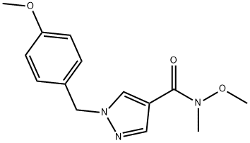 N-methoxy-1-(4-methoxybenzyl)-N-methyl-1H-pyrazole-4-carboxamide 구조식 이미지