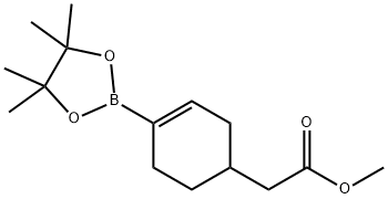 METHYL 2-(4-(4,4,5,5-TETRAMETHYL-1,3,2-DIOXABOROLAN-2-YL)CYCLOHEX-3-ENYL)AC ETATE 구조식 이미지