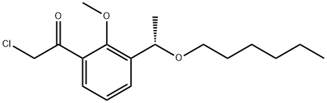 (S)-2-chloro-1-(3-(1-(hexyloxy)ethyl)-2-methoxyphenyl)ethanone 구조식 이미지