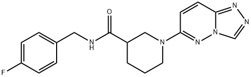 N-(4-fluorobenzyl)-1-([1,2,4]triazolo[4,3-b]pyridazin-6-yl)piperidine-3-carboxamide 구조식 이미지