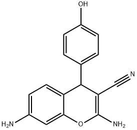 2,7-diamino-4-(4-hydroxyphenyl)-4H-chromene-3-carbonitrile Structure