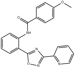 4-methoxy-N-{2-[3-(2-pyridinyl)-1,2,4-oxadiazol-5-yl]phenyl}benzamide Structure