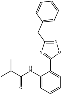 N-[2-(3-benzyl-1,2,4-oxadiazol-5-yl)phenyl]-2-methylpropanamide Structure