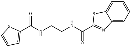 N-{2-[(thiophen-2-ylcarbonyl)amino]ethyl}-1,3-benzothiazole-2-carboxamide 구조식 이미지