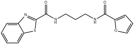 N-{3-[(furan-2-ylcarbonyl)amino]propyl}-1,3-benzothiazole-2-carboxamide 구조식 이미지