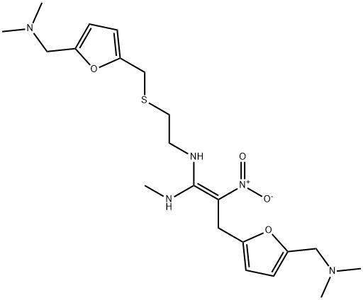 (E)-3-(5-((dimethylamino)methyl)furan-2-yl)-N-(2-(((5-((dimethylamino)methyl)furan-2-yl)methyl)thio)ethyl)-N-methyl-2-nitroprop-1-ene-1,1-diamine Structure
