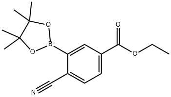 Benzoic acid, 4-cyano-3-(4,4,5,5-tetramethyl-1,3,2-dioxaborolan-2-yl)-, ethyl ester 구조식 이미지