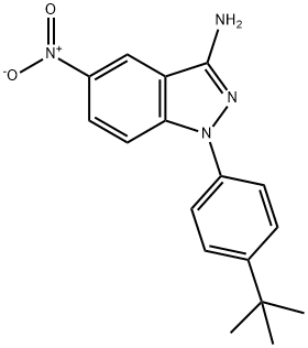 1-(4-(tert-Butyl)phenyl)-5-nitro-1H-indazol-3-amine Structure