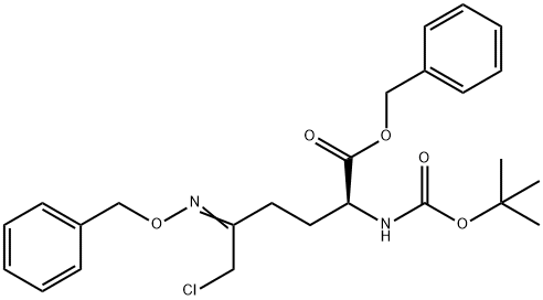 L-Norleucine, 6-chloro-N-[(1,1-dimethylethoxy)carbonyl]-5-[(phenylmethoxy)imino]-, phenylmethyl ester Structure