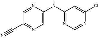 5-((6-Chloropyrimidin-4-yl)amino)pyrazine-2-carbonitrile 구조식 이미지
